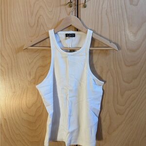 J. Crew Ivory Ribbed racerback Tank Top